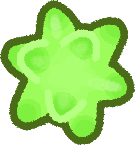 a green 3d-looking star fragment from animal crossing. it comes to 9 visible points